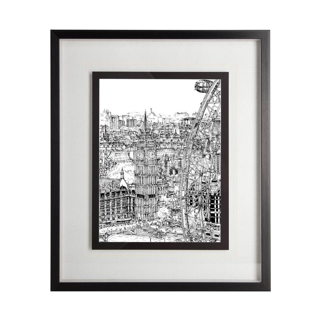 B&W City Scene IV Framed Art Print