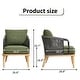 preview thumbnail 9 of 12, Living Room Casual Wooden Hand Braided Rope Armchair Rattan Chair for Living Room Apartment