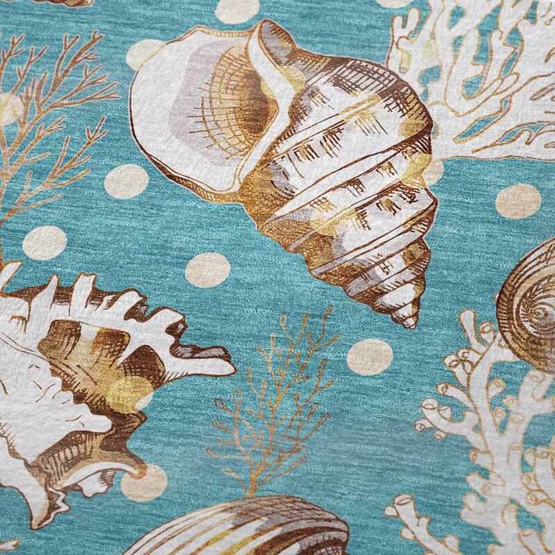 Premium Machine Washable ASB185 Seashells Sherpa Throw Blanket