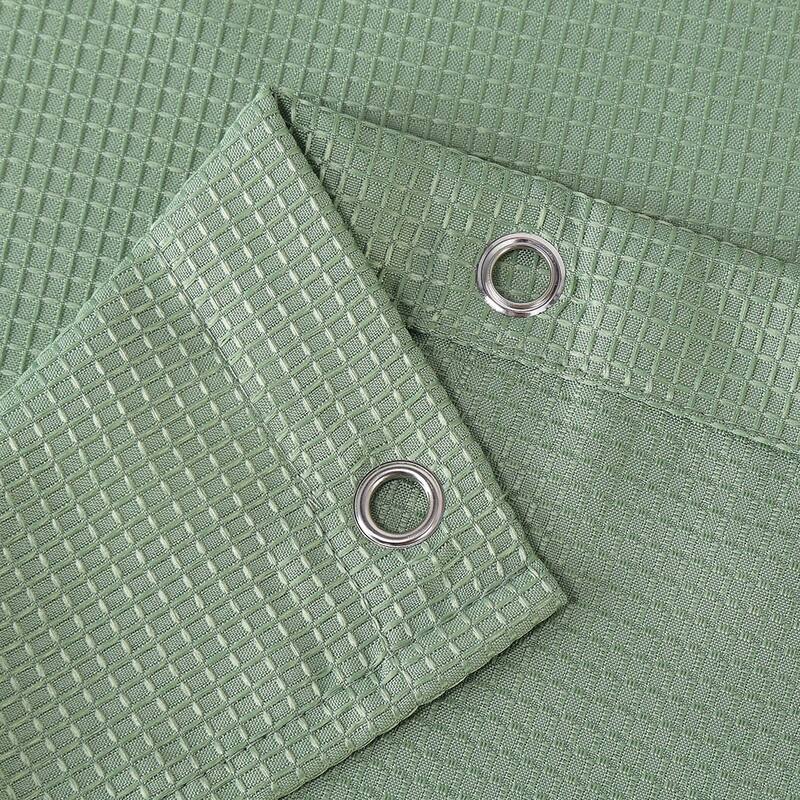 Waffle Fabric Shower Curtain for Bathroom