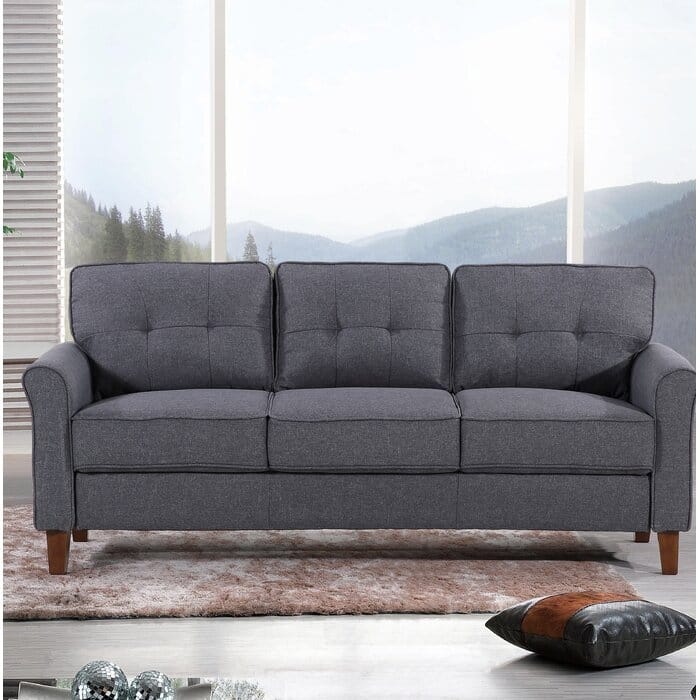 Kouchouk 78.7'' Linen Flared Arm Sofa