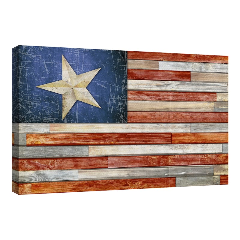 Wooden Flag by Suzanne Cruise Creative Services Canvas Art Print