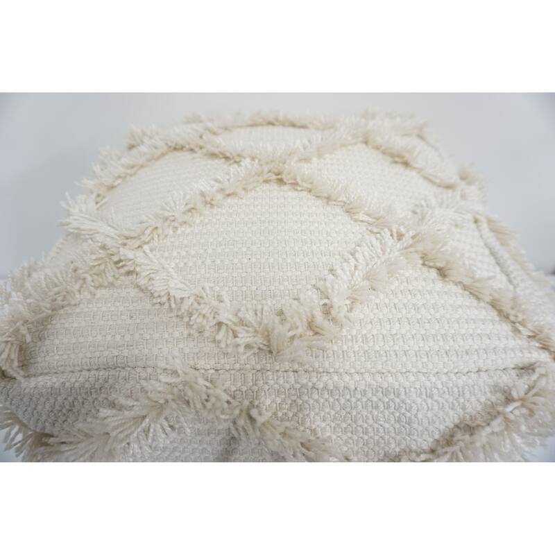 Home&Manor Wool Cotton Assisi Pouf