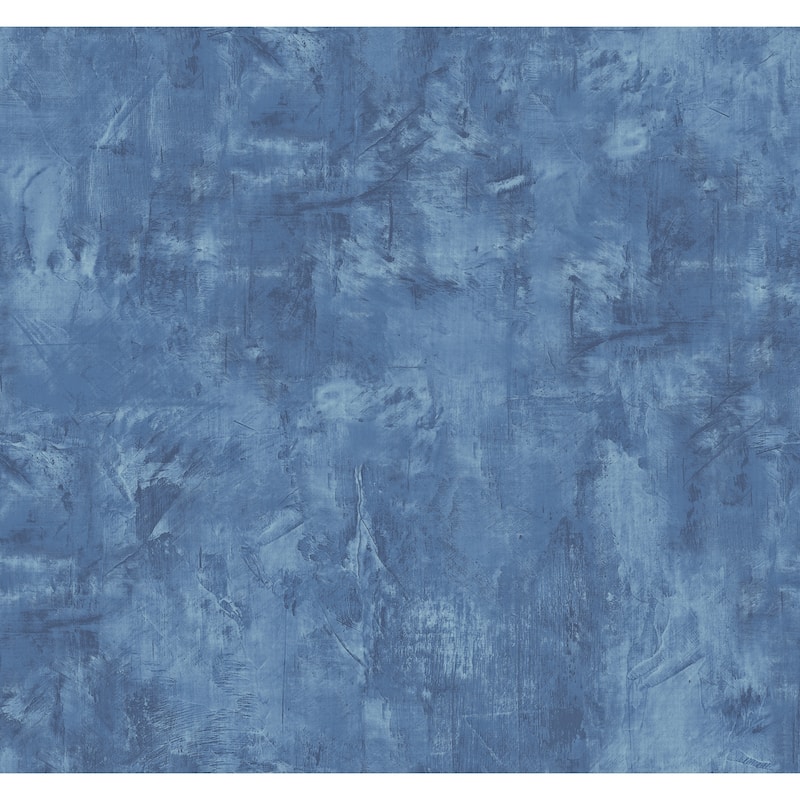 Seabrook Designs Faux Plaster Embossed Vinyl Unpasted Wallpaper - 27 in. W x 27 ft. L - Cobalt
