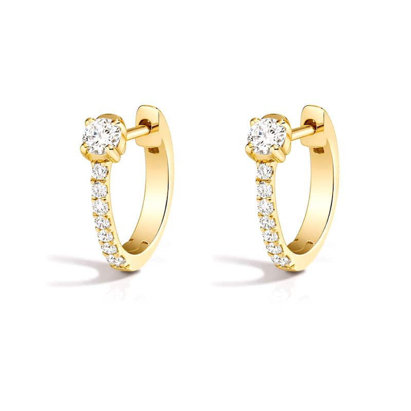 Auriya 14k Gold Lab Grown Diamond Fashion Hoop Earrings 0.70 ct. tw. (F-G VS) - White - Yellow