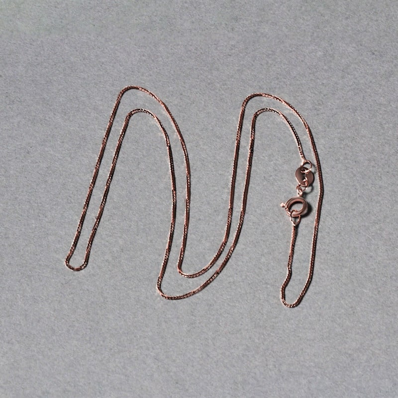 MayaMila 14k Rose Gold Classic Box Chain 0.6mm