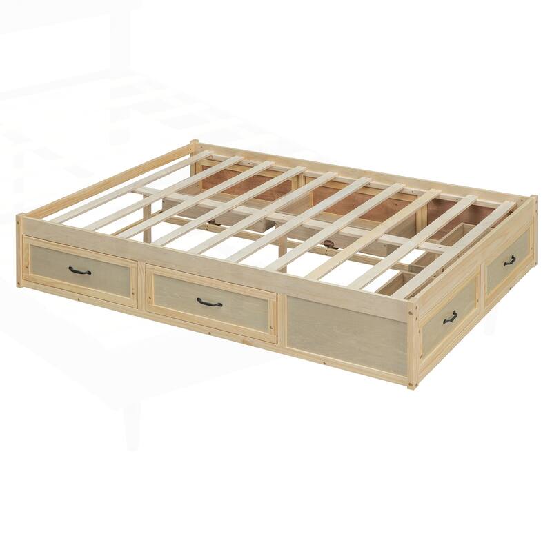 Sophisticated Platform Bed with Abundant Storage and Stylish Design