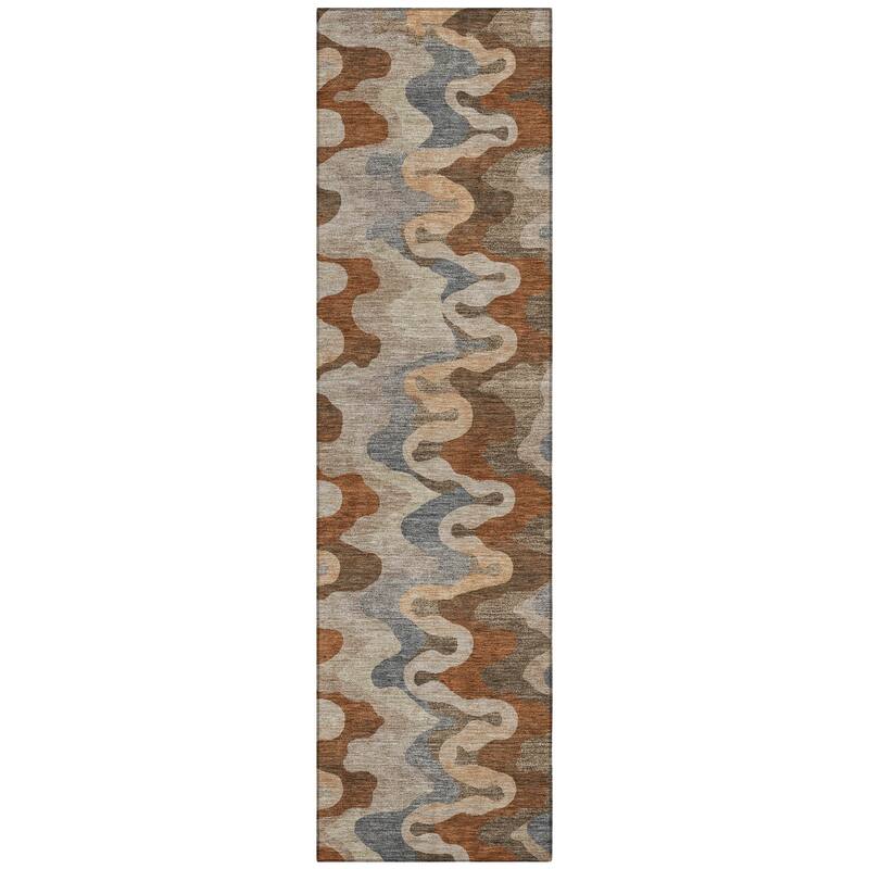 Machine Washable Indoor/ Outdoor Modern Mason Chantille Rug
