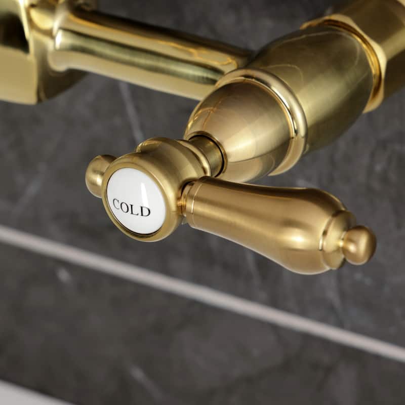 Heirloom Two-Handle 2-Hole Wall Mount Bridge Kitchen Faucet