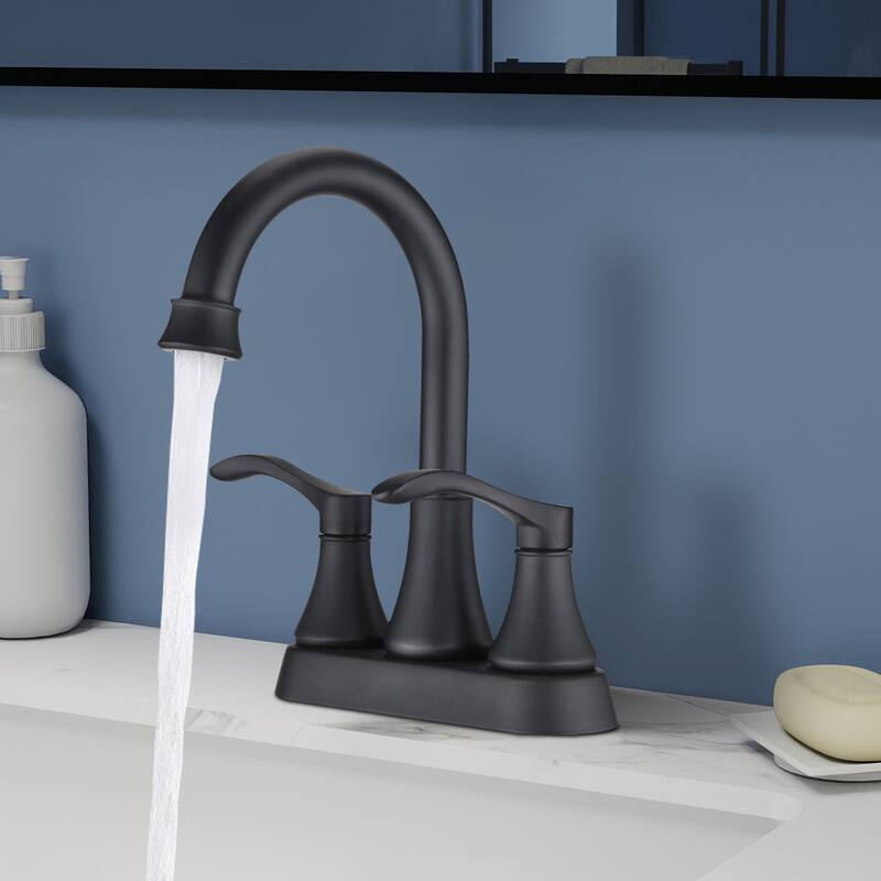 Topcraft Two Handle Bathroom Sink Faucet with Pop-Up Drainer