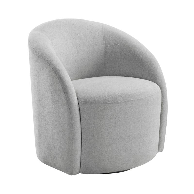 Tapestry 28.5" Boucle Swivel Chair - 360-Degree Metal Swivel Base - Light Gray