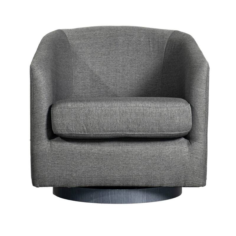 Traditional Club Style Accent Chair with 360° Swivel Metal Base