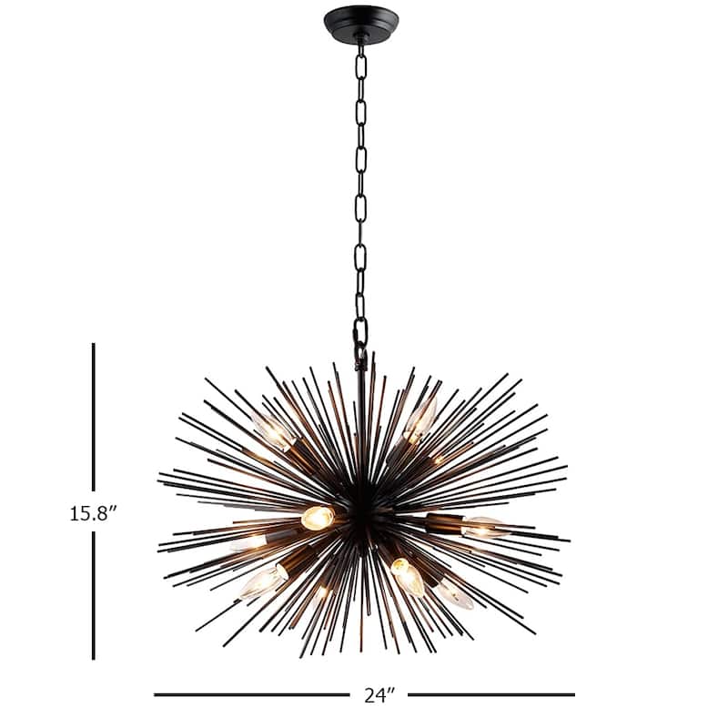12 Light Chandelier in Black finish
