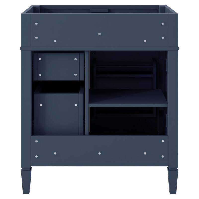 Roomfitters 30" Vanity Base Only, Modern Bathroom Cabinet with 2 Drawers and Tip-out Tray, Basin Not Included