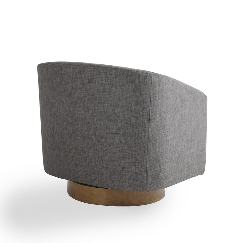 Faux Leather Wide Seat Swivel Barrel Chair