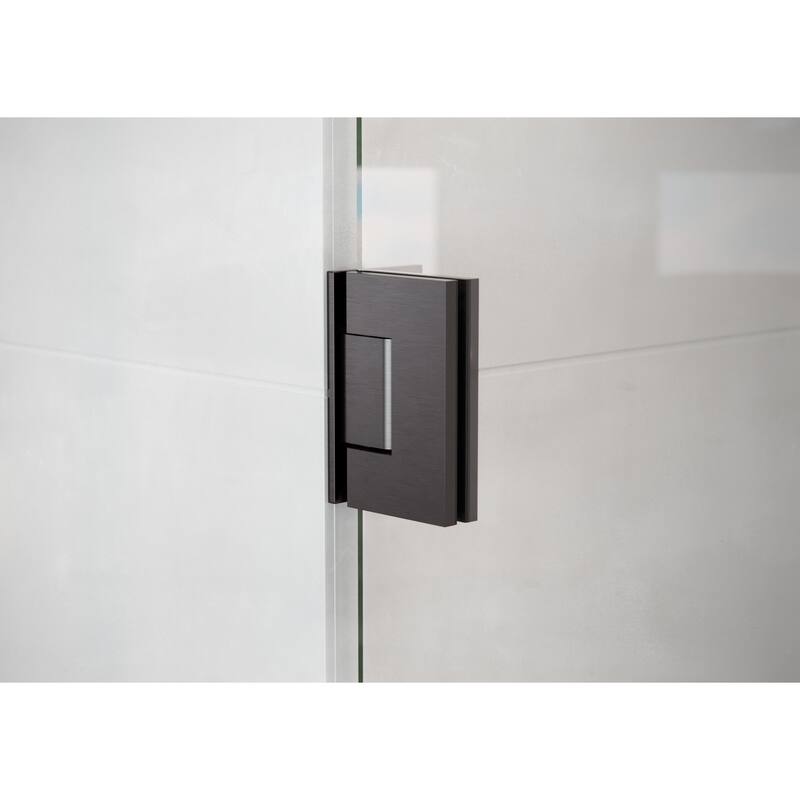 26.75 in. W x 78 in. H Fully Frameless Hinged Shower Door - Width Adj 27.125 - 28.525