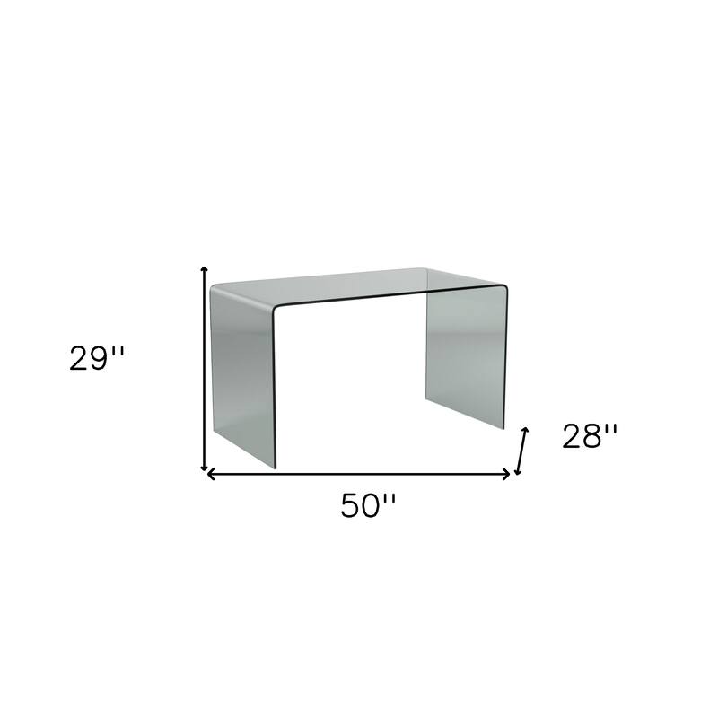 HomeRoots 50" Clear Glass Computer Desk