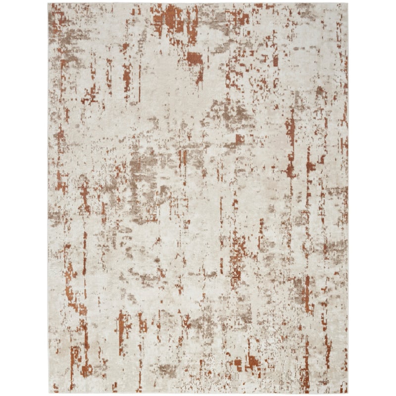 Nourison Concerto Modern Abstract Distressed Area Rug - 3' 9" x 5' 9" - Ivory/Rust