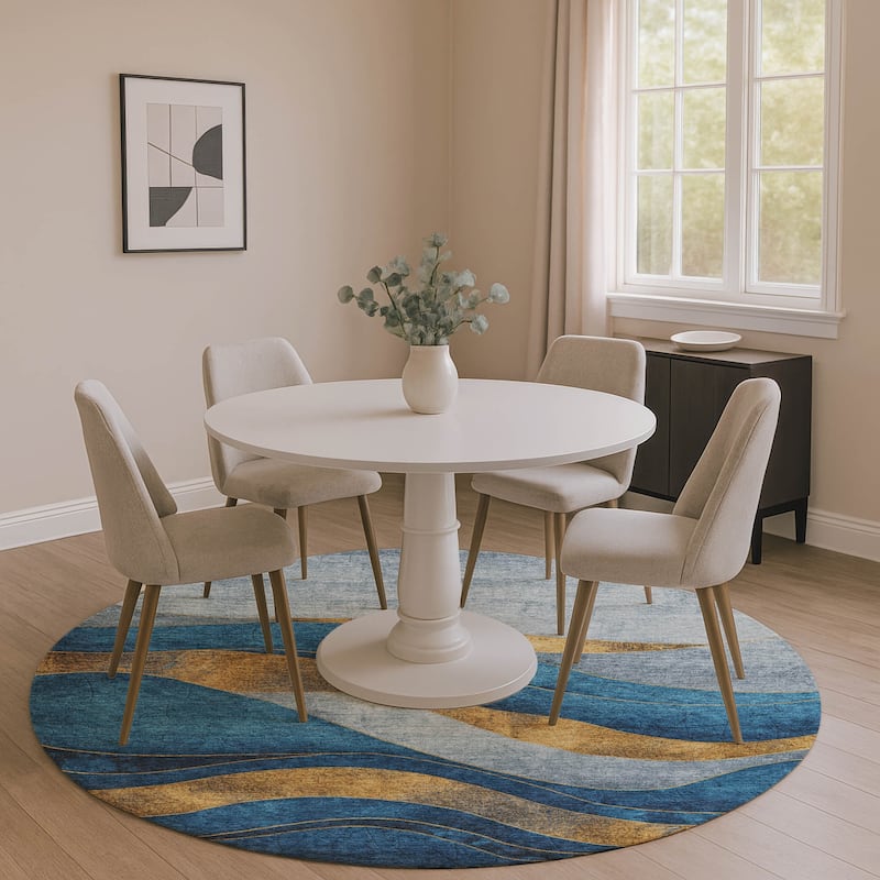 Premium Washable Super Soft Mayfield Rug - Blue - 8' x 8'