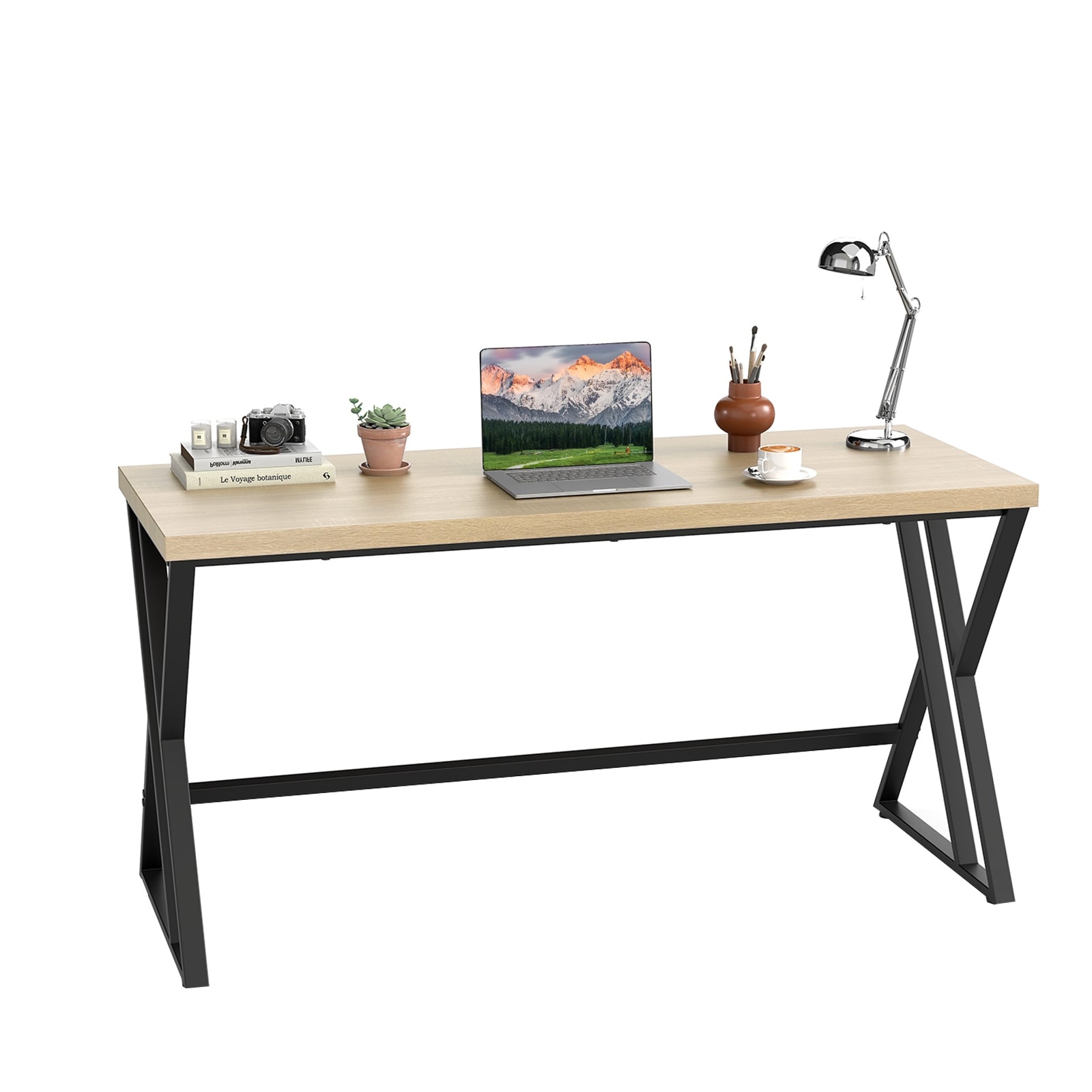 Gymax 59'' Computer Desk Large Industrial Home Office Desk w/