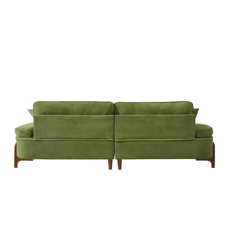 103-inch Green Foam Sofa with Pillows for Multiple Spaces