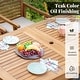 preview thumbnail 16 of 16, MAISON ARTS Patio Solid Acacia Wood Expandable Dining Table for 6/8 People