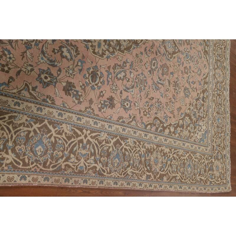 Traditional Kashan Persian Area Rug Handmade Vintage Wool Carpet - 7'11" x 10'10"