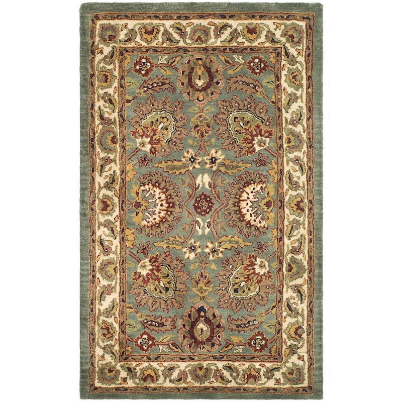 SAFAVIEH Handmade Classic Juliya Traditional Oriental Wool Rug - 3' x 5' - Celadon/Ivory