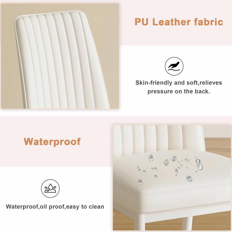 PU Leather Dining Chairs - Waterproof, Modern Design, Easy Clean