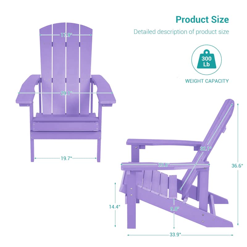 BONOSUKI Patio Adirondack Chairs Weather-resistant(Set of 2)