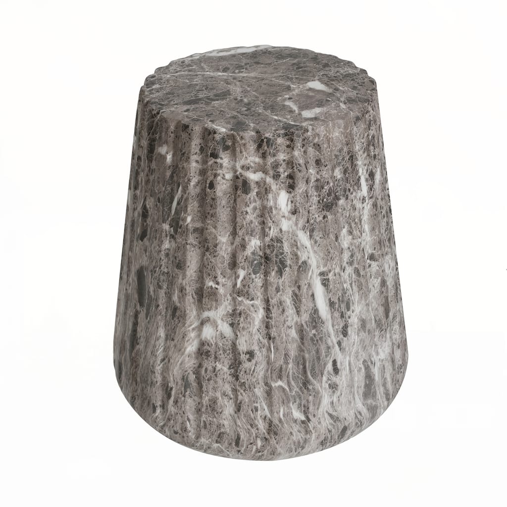 Outdoor Cleme Carved Side Table, Brown