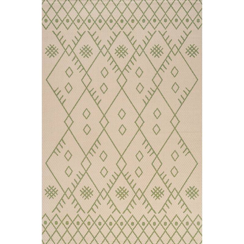 JONATHAN Y Zolak Moroccan Indoor/Outdoor Area Rug - 4 X 6 - Beige/Green