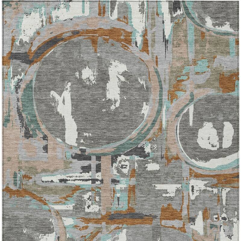 HomeRoots Geometric Transitional Rectangle Outdoor Rug