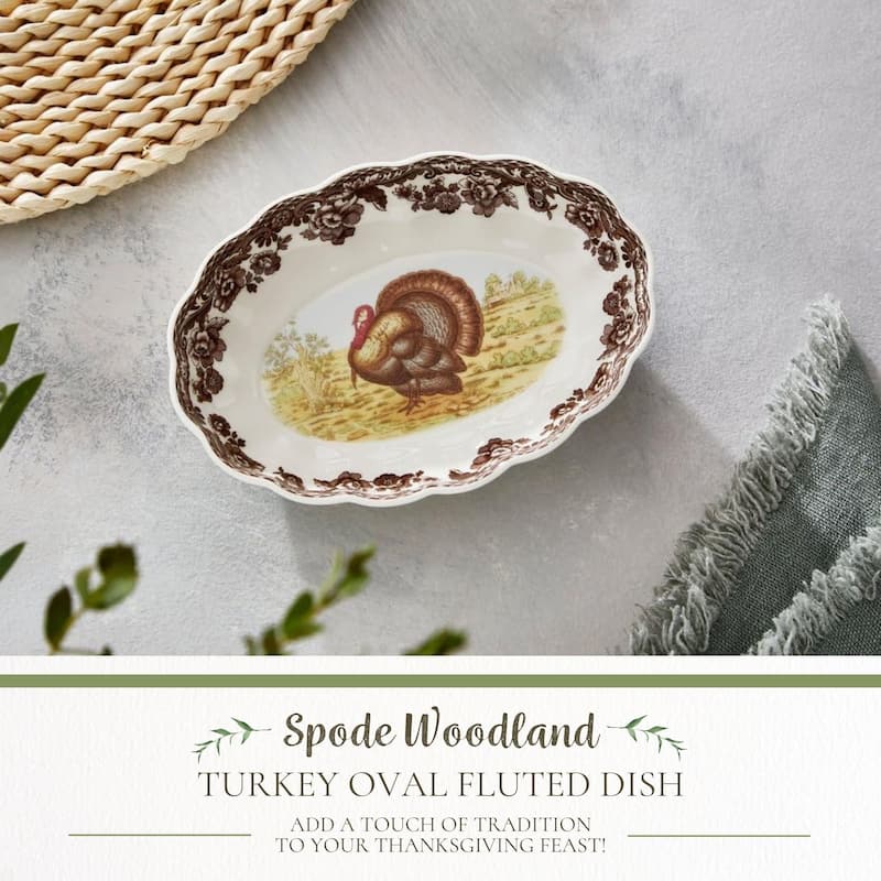 Spode Woodland Oval Fluted Dish