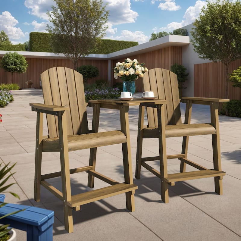 Moasis All Weather HIPS Outdoor Bar Height 49" Tall Adirondack Chair