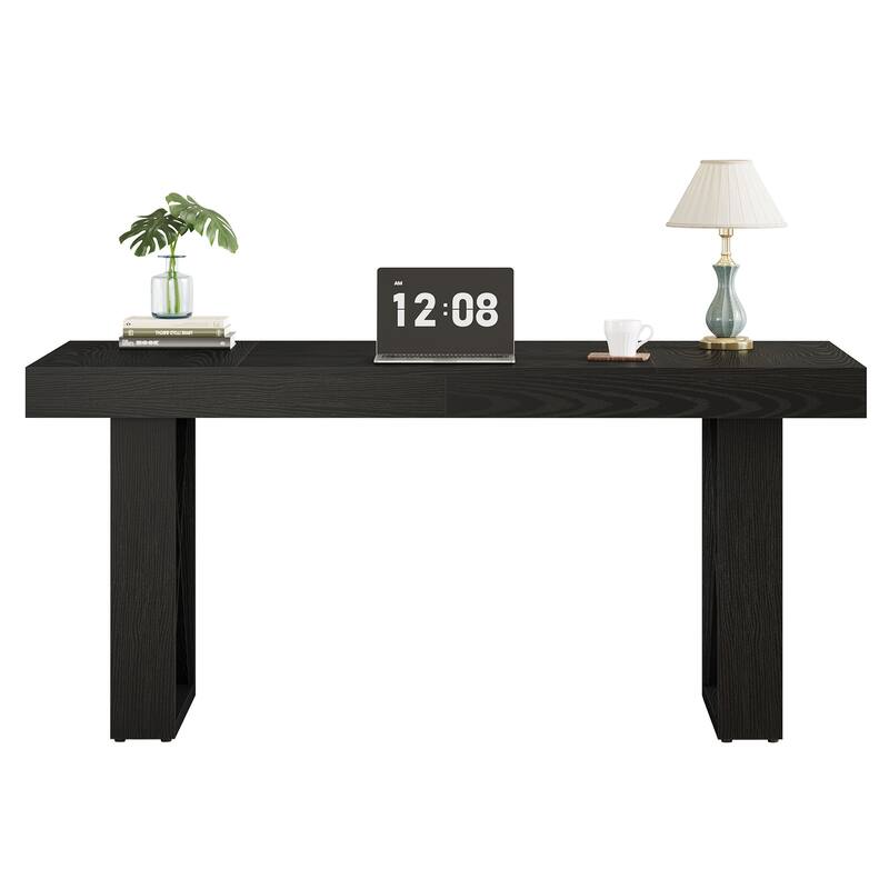 63-Inch Long Wood Computer Desk/Table, Study Writing Gaming Work Executive Desk for Home Office