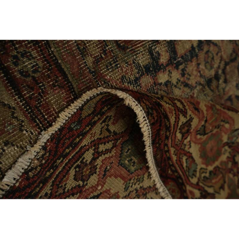 Hand Knotted Oriental 100% Wool Carpet Traditional All-Over Navy Blue & Blues Mahal Area Rug - 9' 11'' X 7' 1''