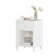 preview thumbnail 13 of 18, Wooden Kids Nightstand with One Drawer and One Shelf