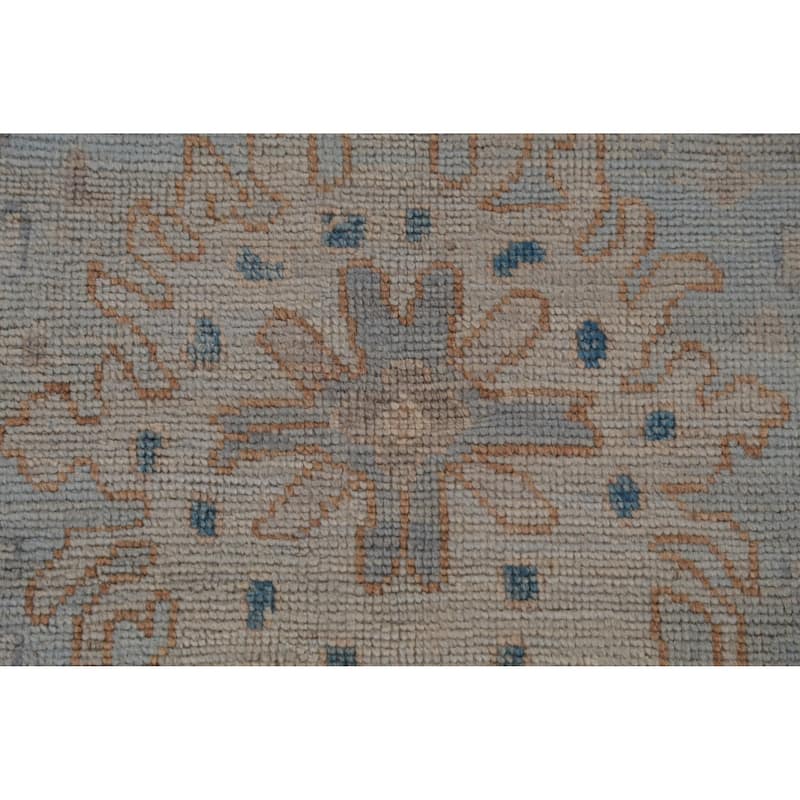 Hand Knotted Oriental 100% Wool Carpet Transitional All-Over Greys & Charcoal Oushak Area Rug - 9' 9'' X 8' 3''