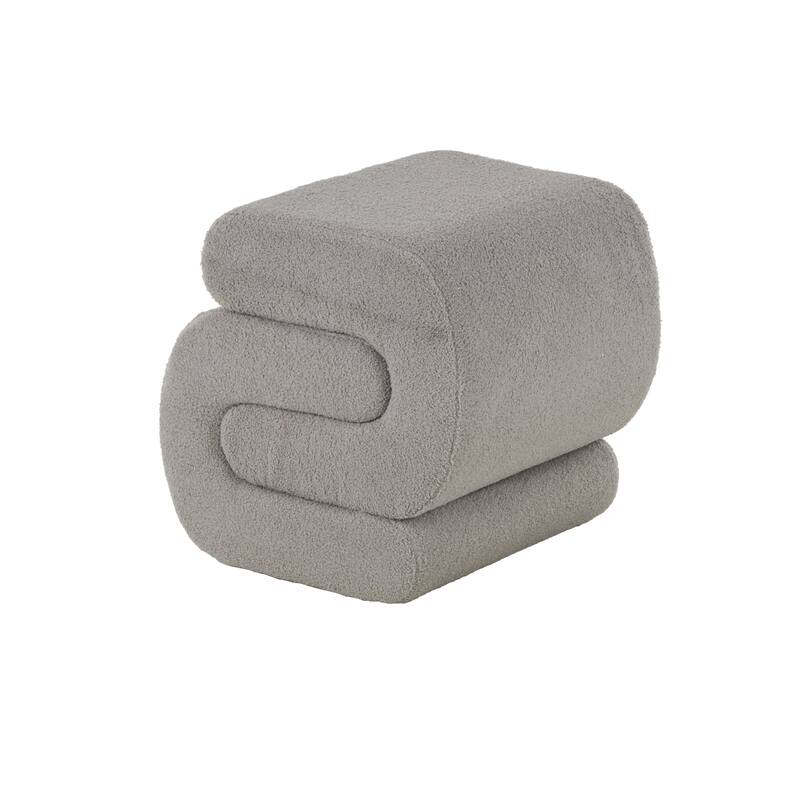 White, Gray or Copper Polyester S- Shaped Room Ottoman with Connected Arches
