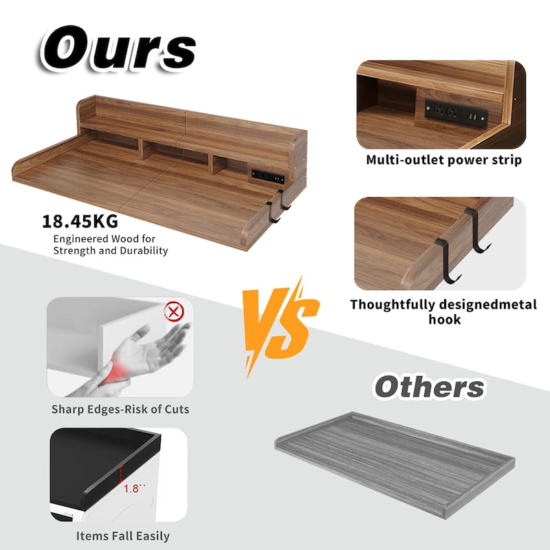 2-Tier Washer and Dryer Countertop with Power Outlet for Fold Clothes, Laundry Topper with Non-Slip Pads and Storage Basket