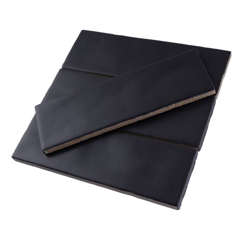 TileGen. Borgo 2.6" x 7.9" Porcelain in Matte Noir Black Wall & Floor Tile (56 tiles/7.76 sqft.)