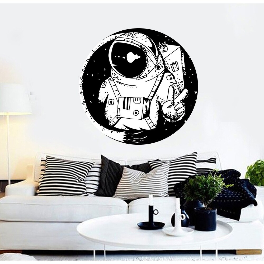 Full Colour ASTRONAUT MOON SPACE PORTHOLE wall sticker decal transfer WSD223 