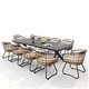 preview thumbnail 21 of 24, VredHom 11PC Outdoor Patio Aluminum X-Frame Dining Set Table with Rattan Chairs Table-Grey&Chair-Beige