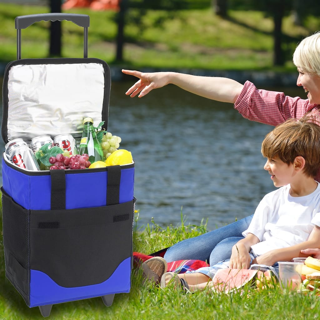 Picnic at Ascot 32 Can Collapsible Rolling Insulated Picnic Bag