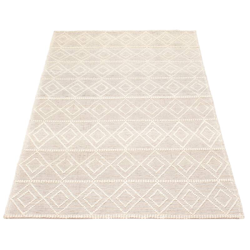 ECARPETGALLERY Braid weave Sienna Cream Wool Rug - 5'0 x 8'3