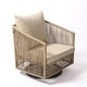 preview thumbnail 30 of 36, 3-piece Cushioned Swivel Patio Wicker Furniture Set Outdoor Rattan Bistro Set
