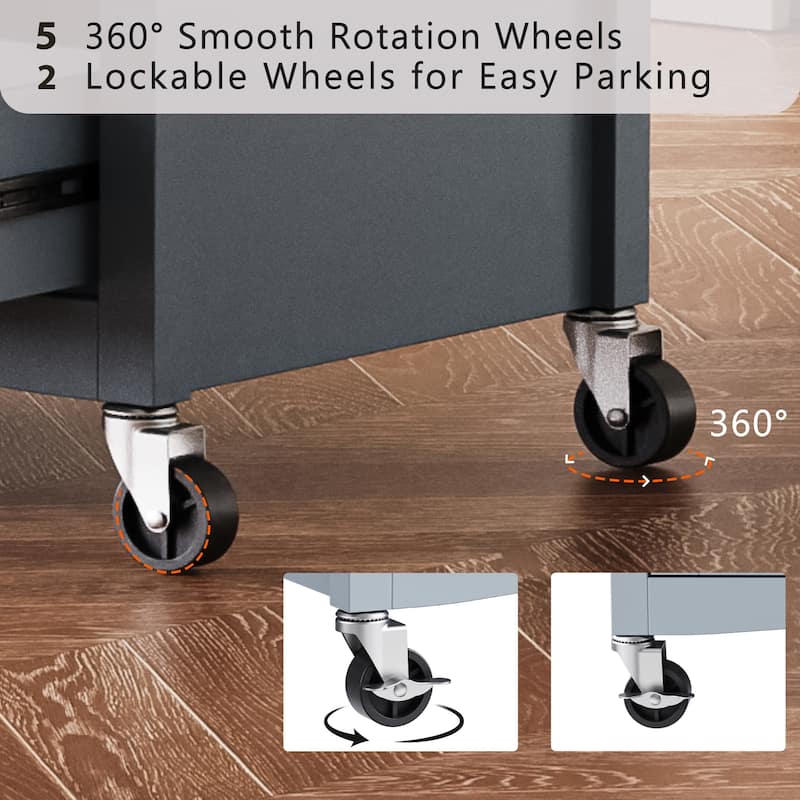 52" Rolling Kitchen Island Cart, Embossed Texture Kitchen Island on Wheels, Kitchen Storage Cart with Drop Leaf
