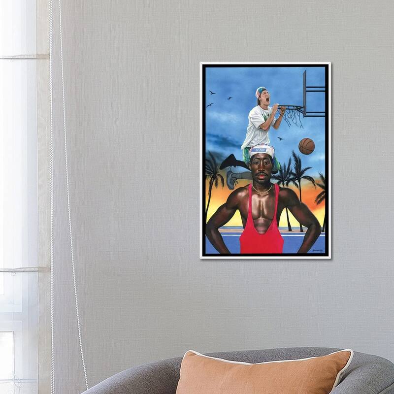 iCanvas "White Men Can't Jump" by Manasseh Johnson Framed Canvas Print