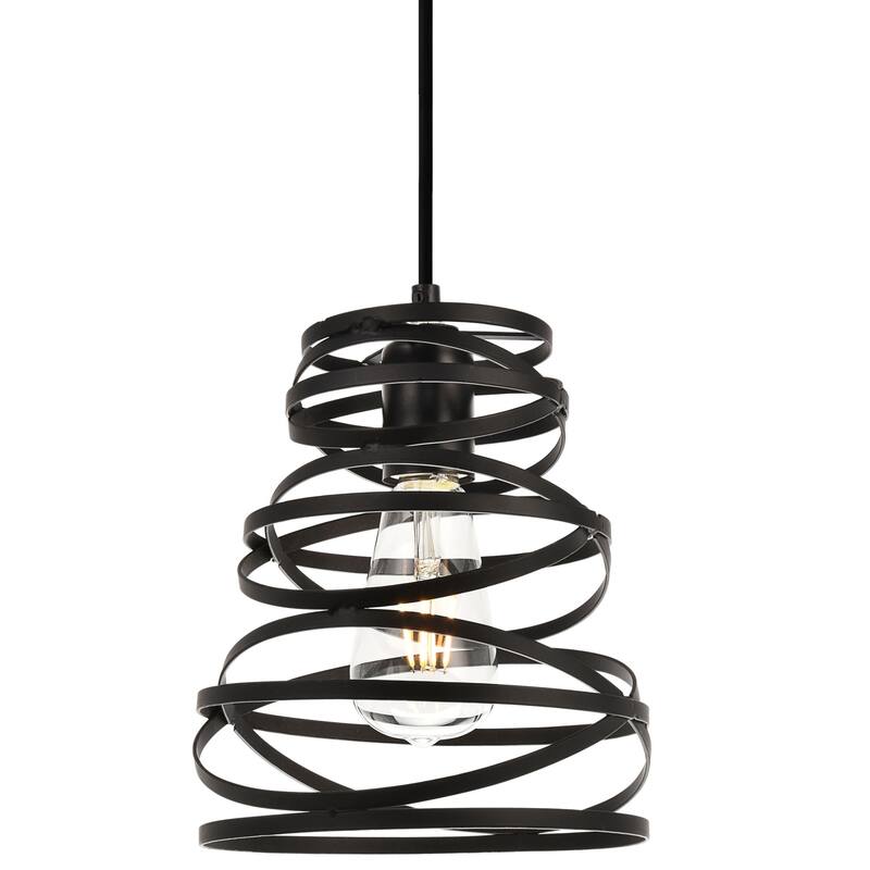 Elegant Lighting Sybil Single Light 7-1/2" Wide Mini Pendant with - Matte Black